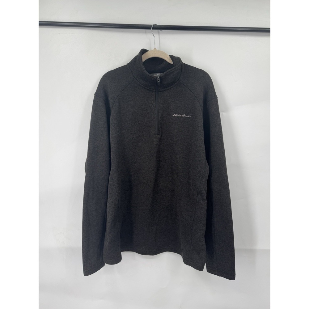 Eddie Bauer Quarter Zip Pullover Men XL Brown Outdoor‎ Camping Hiking Gorpcore